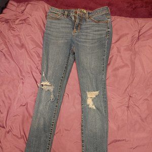 Distressed Blue Jeans
